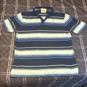 Blue Striped Polo Shirt for Men